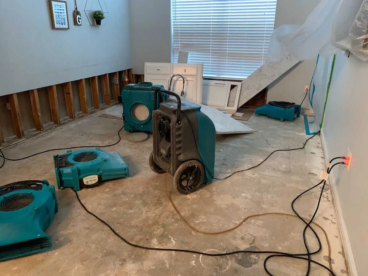 Dehumidifier in flood-cut room for Water Extraction & Removal in Crawford